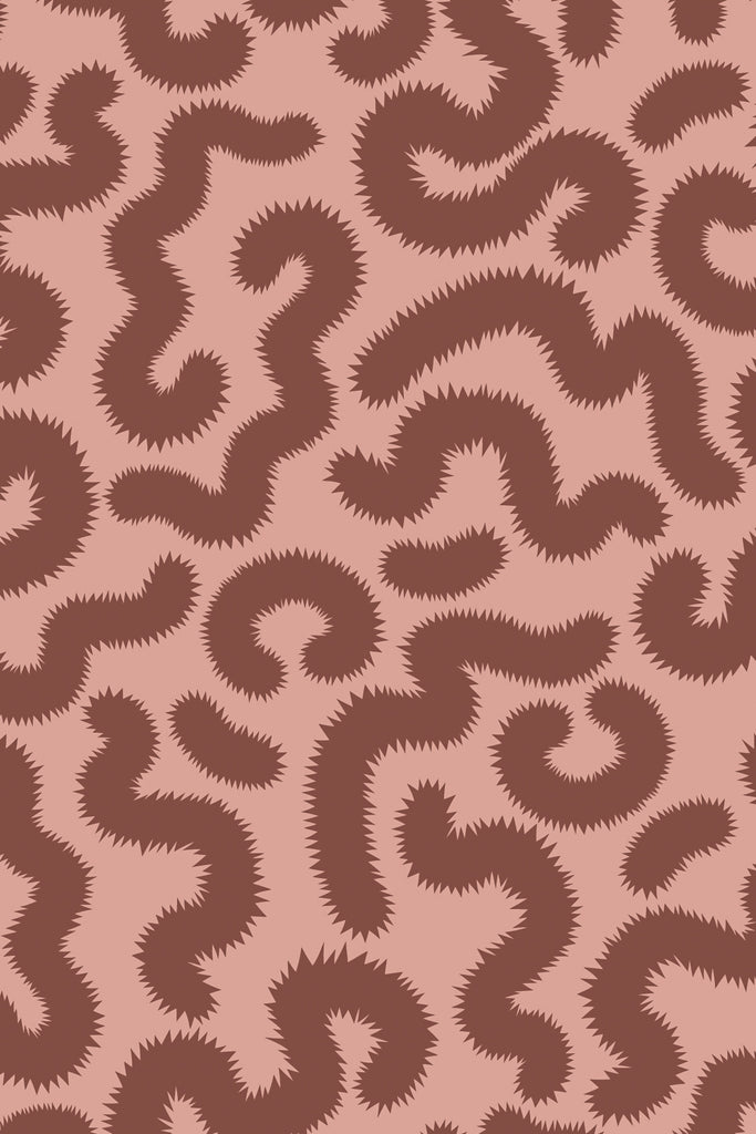 Detailed texture view of the Spring Pop wallpaper in Oxblood and Pink, emphasizing the quality material and vibrant hues of Kate Golding's design.