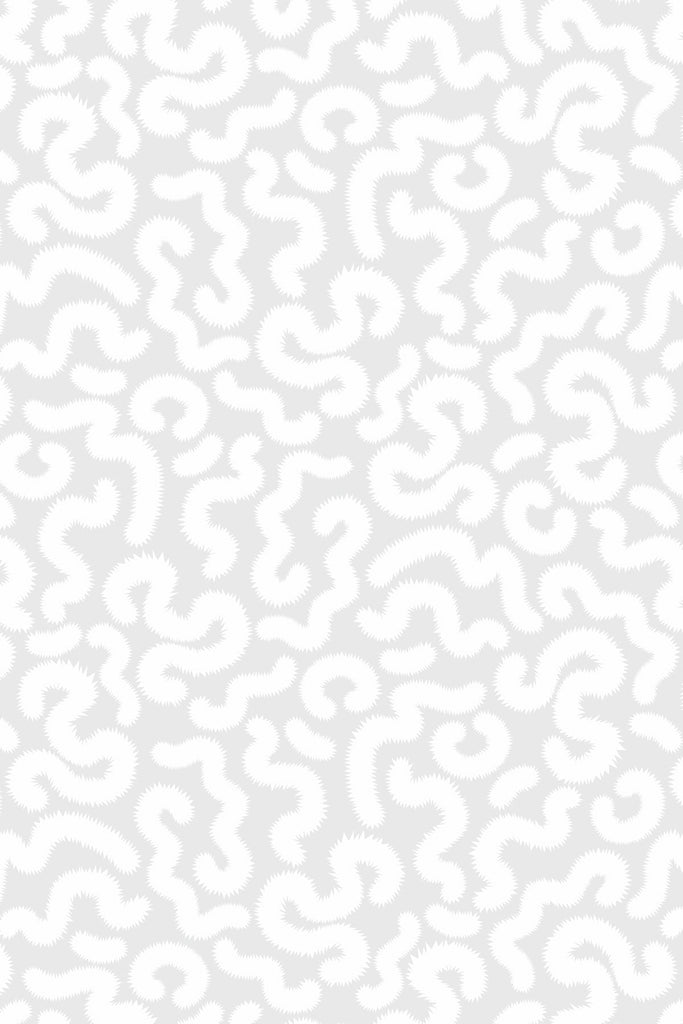 Slightly distanced view of the Spring Pop Silvery Grey wallpaper, offering a broader perspective of the serene and sophisticated pattern.