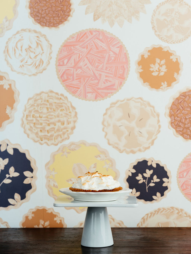 Delicious Pie Wallpaper featuring colorful pie illustrations, bringing warmth and charm to your home decor.