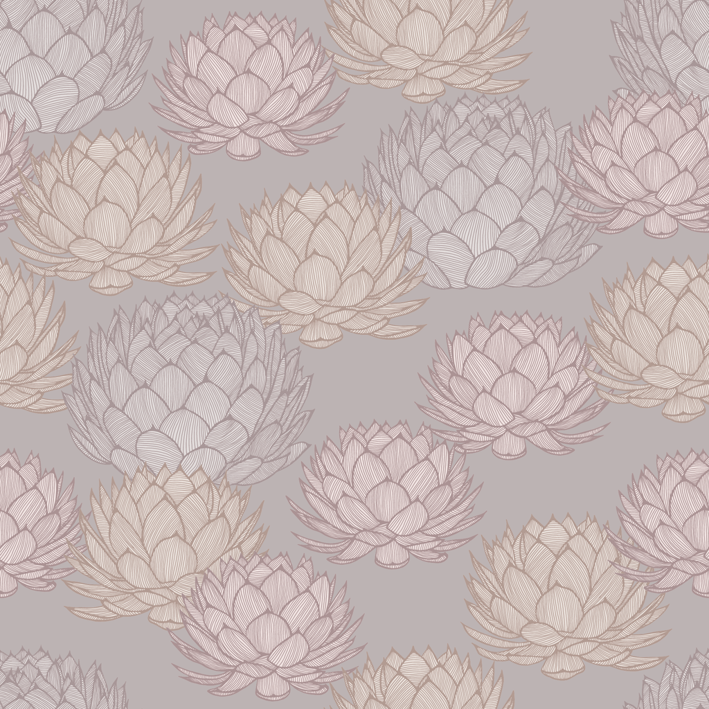 Close-up of Perry's Agave Dusk Wallpaper showcasing detailed succulent patterns in pastel shades, perfect for botanical-themed interior walls.