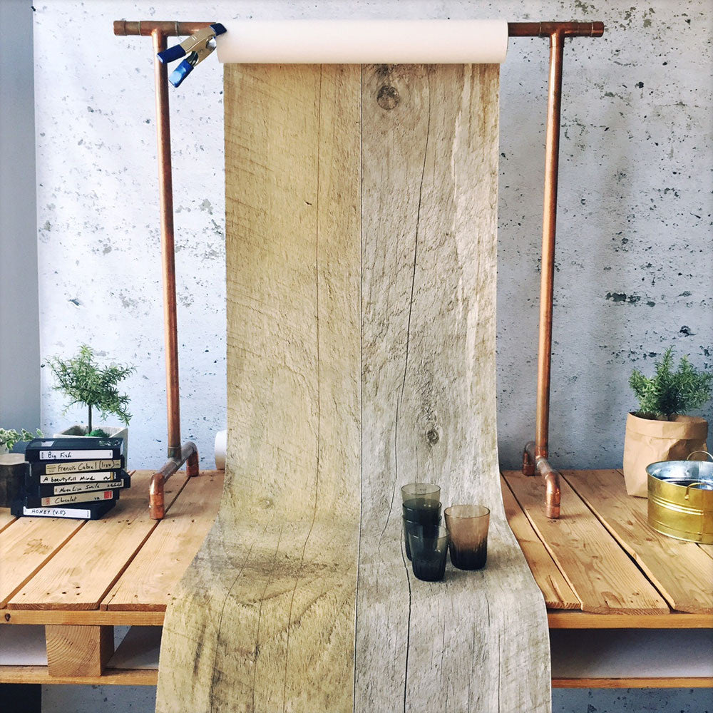 Barn Wood Natural Wallpaper - WYNIL by NumerArt Wallpaper and Art