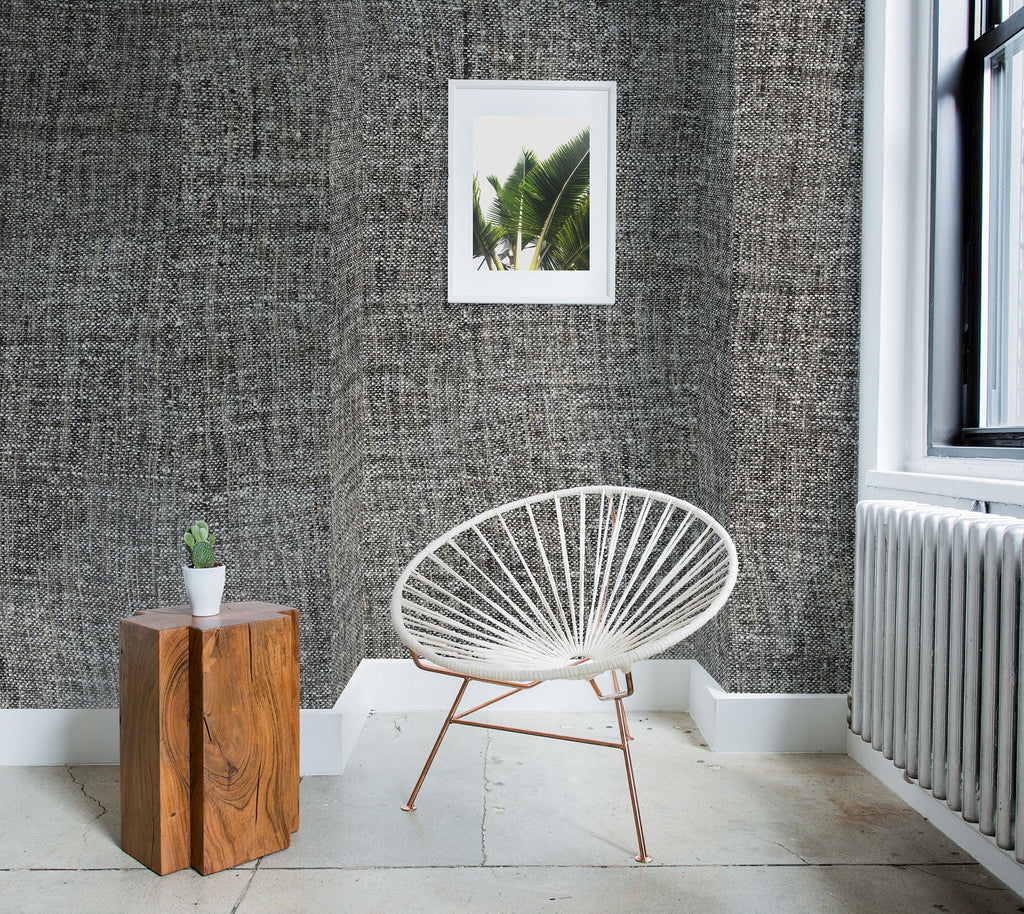 Dark Grey Tricot Wall Wallpaper - WYNIL by NumerArt Wallpaper and Art