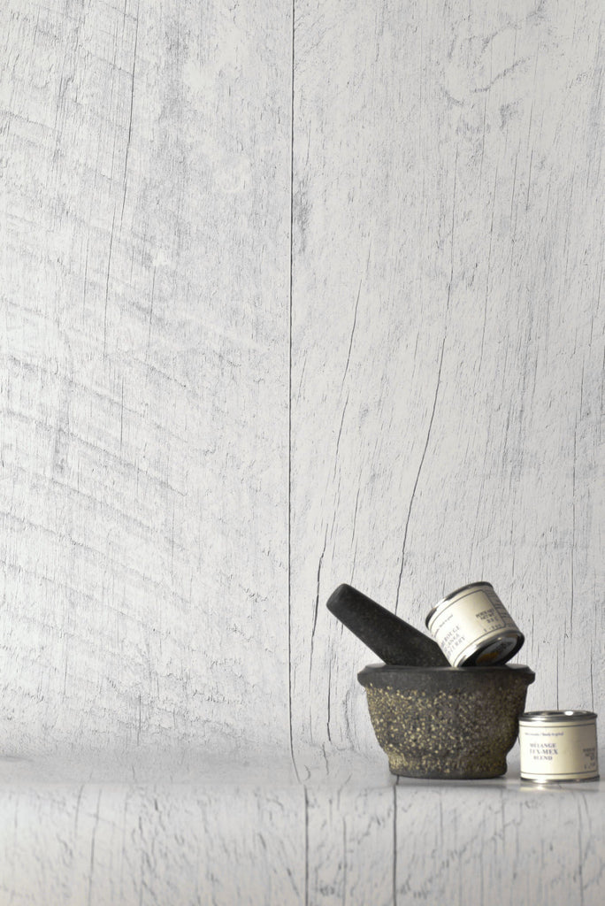 Barn Wood White Wallpaper - WYNIL by NumerArt Wallpaper and Art