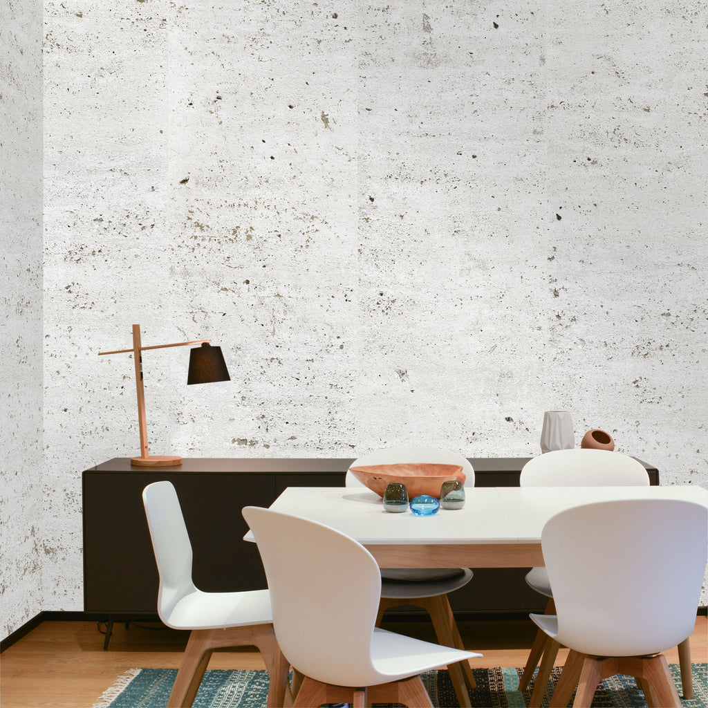 Concrete Painted White Wallpaper - WYNIL by NumerArt Wallpaper and Art
