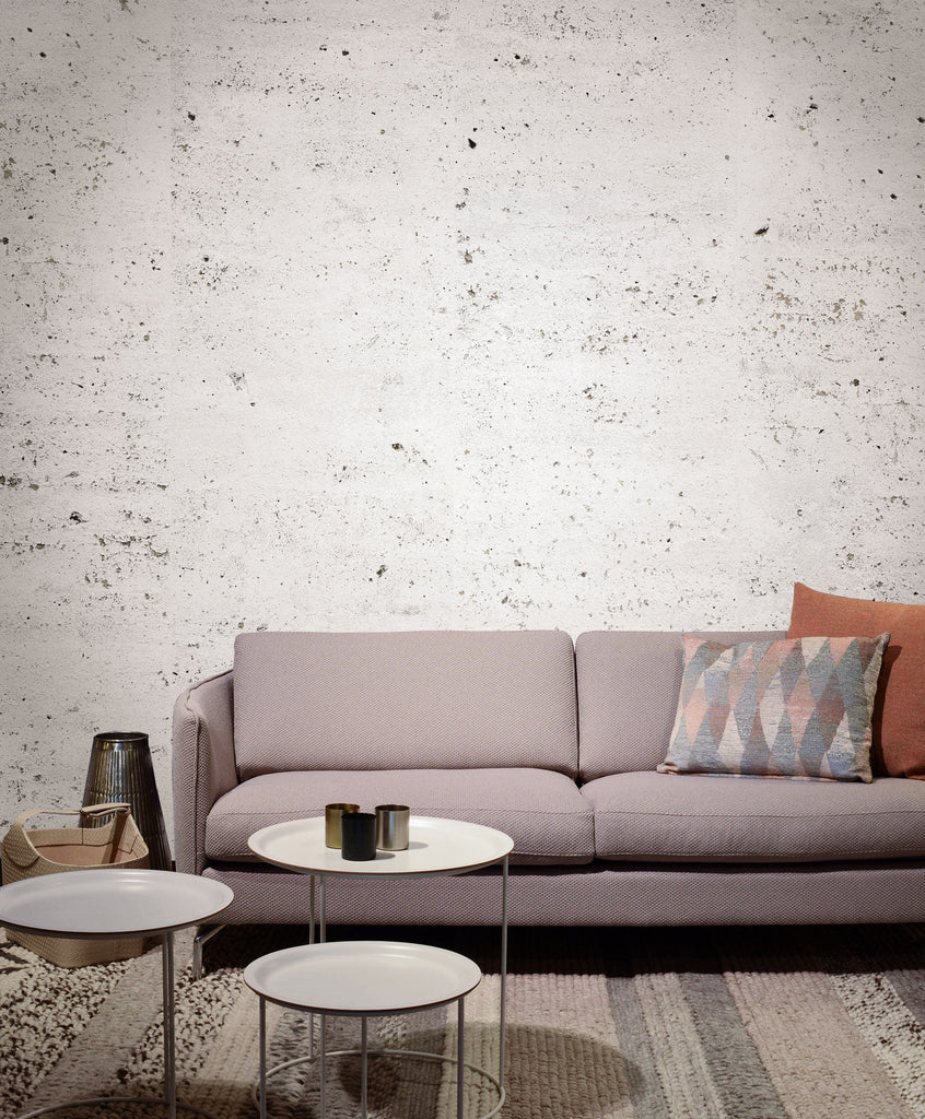 Concrete Painted White Wallpaper - WYNIL by NumerArt Wallpaper and Art