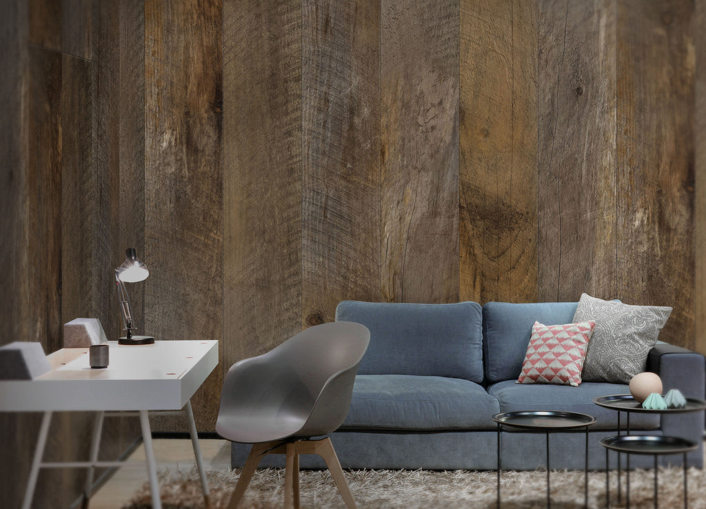 Barn Wood Brown Wallpaper - WYNIL by NumerArt Wallpaper and Art
