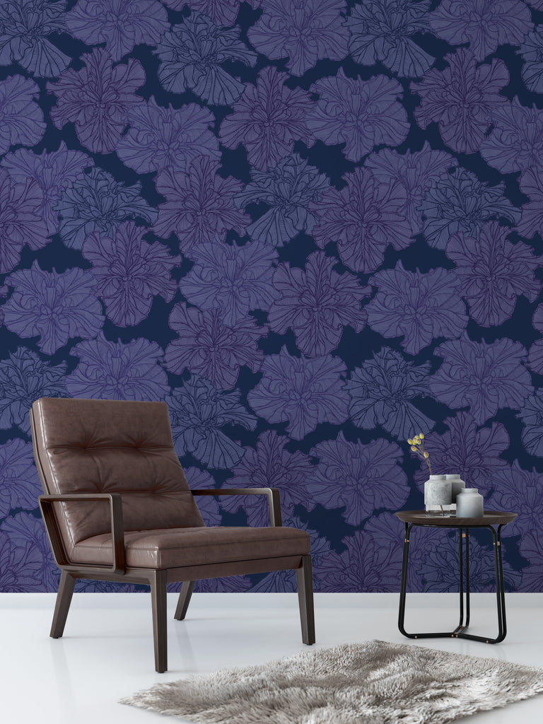 Louisiana Iris Midnight Wallpaper - WYNIL by NumerArt Wallpaper and Art