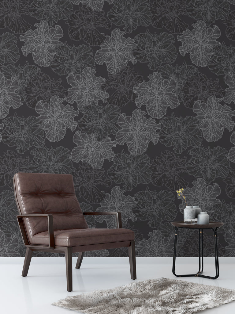 Louisiana Iris Monochrome Wallpaper - WYNIL by NumerArt Wallpaper and Art