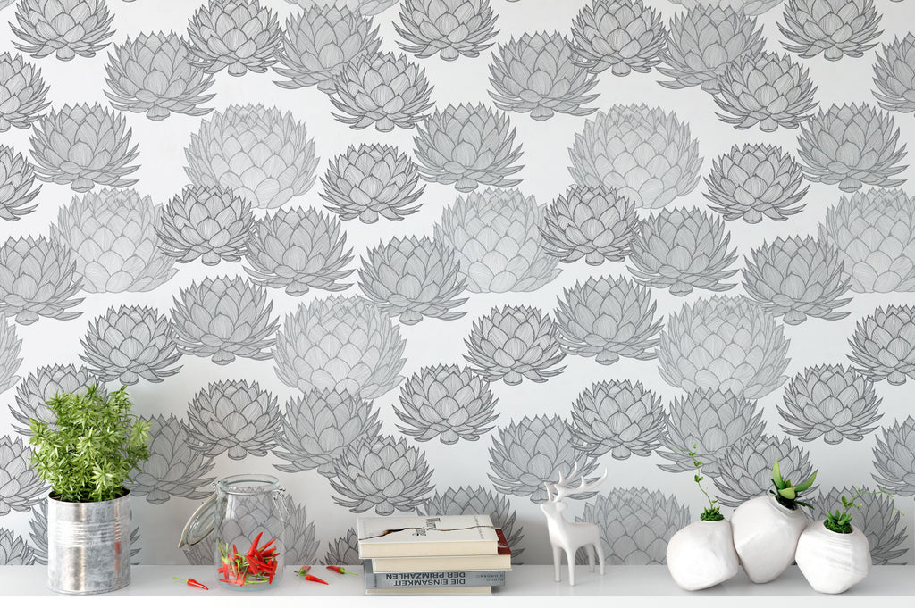 Parry's Agave Monochrome Wallpaper - WYNIL by NumerArt Wallpaper and Art