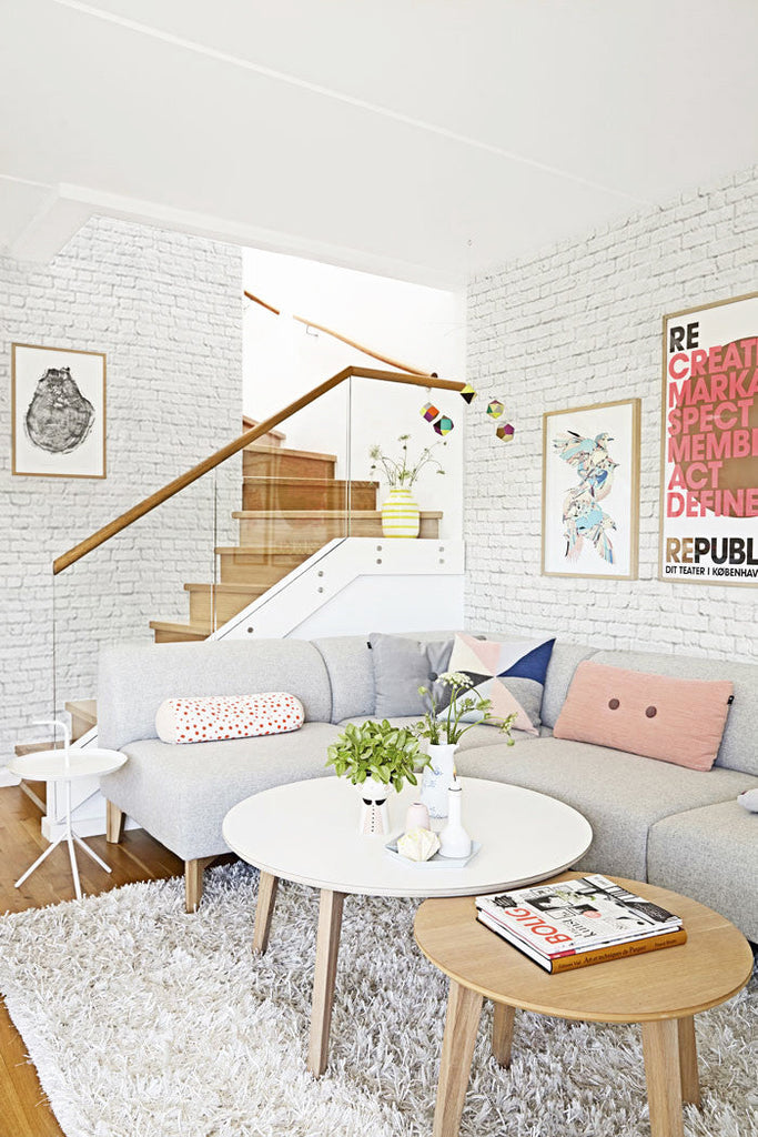 Classic White Bricks Wallpaper - WYNIL by NumerArt Wallpaper and Art