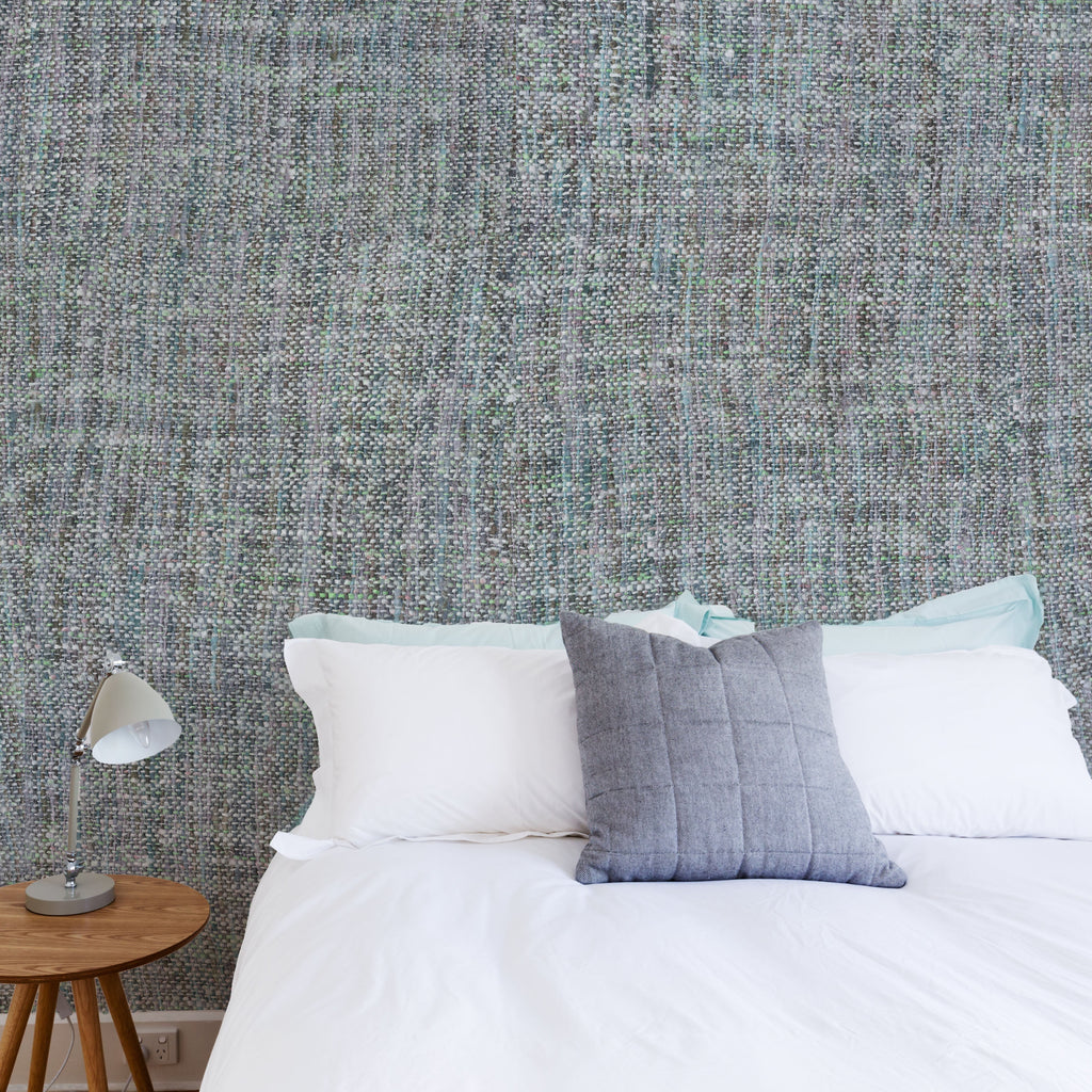 Blue Tricot Wall Wallpaper - WYNIL by NumerArt Wallpaper and Art
