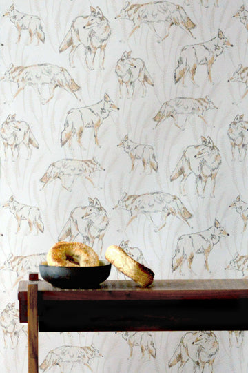 Coyote Putty Wallpaper - WYNIL by NumerArt Wallpaper and Art