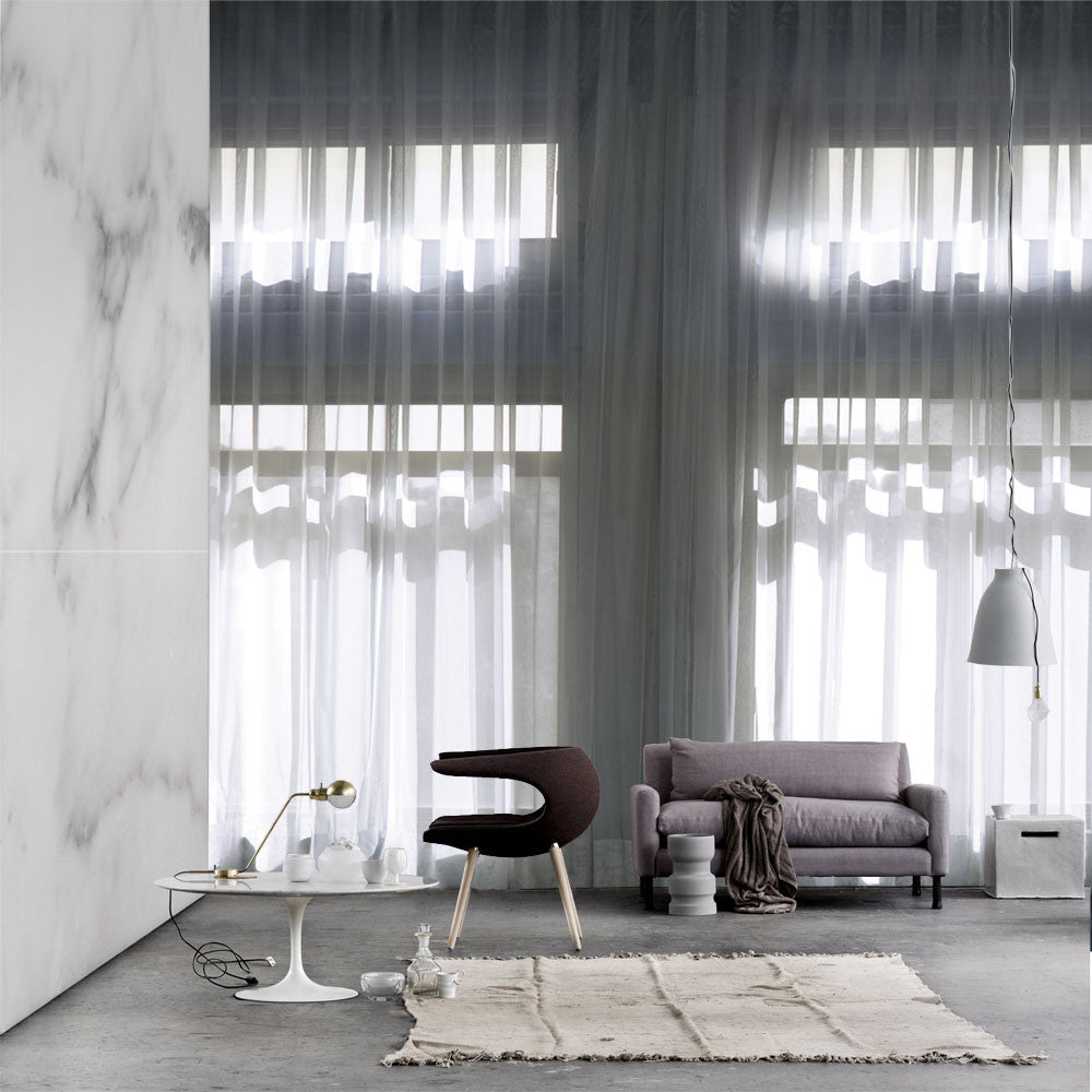 White Curtain Trompe l'Oeil Mural - WYNIL by NumerArt Wallpaper and Art