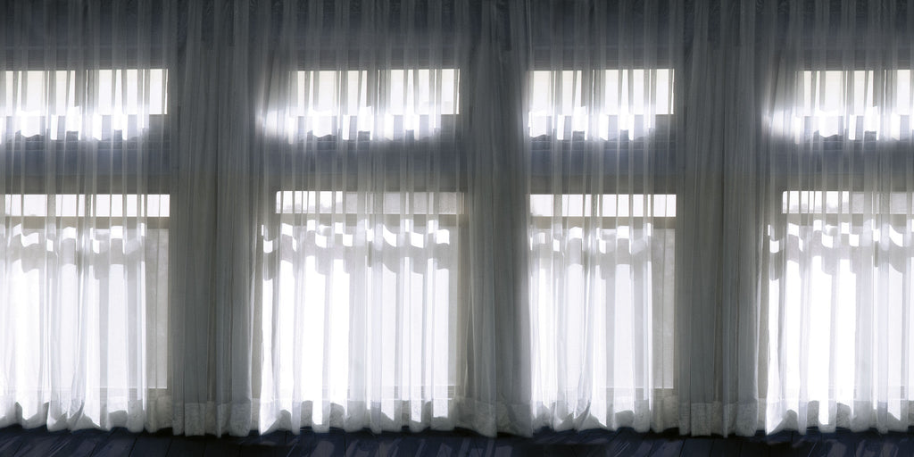 White Curtain Trompe l'Oeil Mural - WYNIL by NumerArt Wallpaper and Art