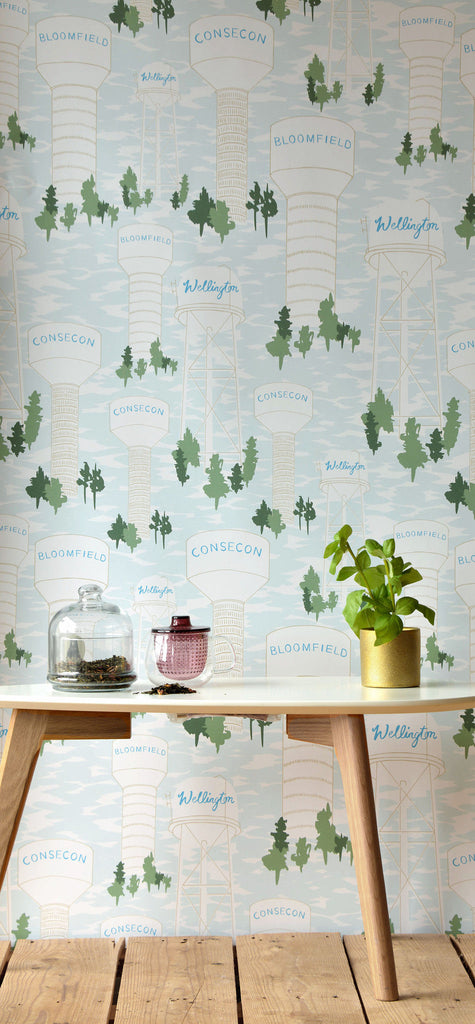 Water Tower Wallpaper - WYNIL by NumerArt Wallpaper and Art