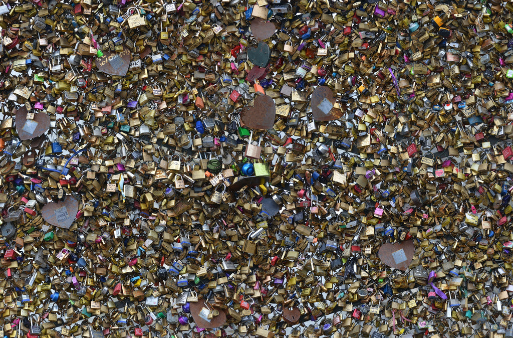 The Love Paris Padlocks Natural Mural - WYNIL by NumerArt Wallpaper and Art